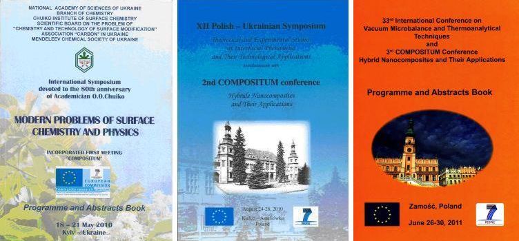 Programme and Abstract Book covers of the 3 Compositum Conferences
