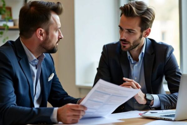 Berater und Kunde besprechen Steueroptimierung